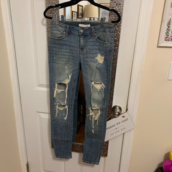 Mid Rise Ripped Jeans - Picture 3 of 6